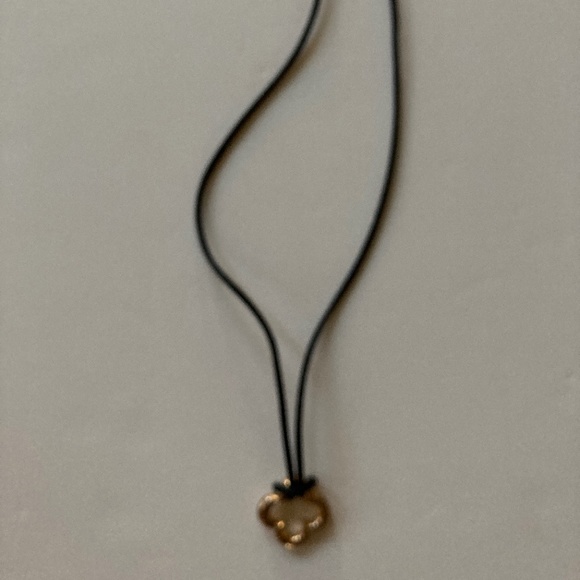 Heidi Klum Sterling & 18K Clad Clover Necklace/20" Black Cord/NEW!!! - Picture 1 of 3